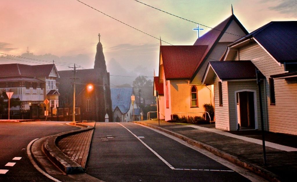 Murwillumbah at dawn, by David Hickson. Murwillumbah at dawn, by David Hickson.